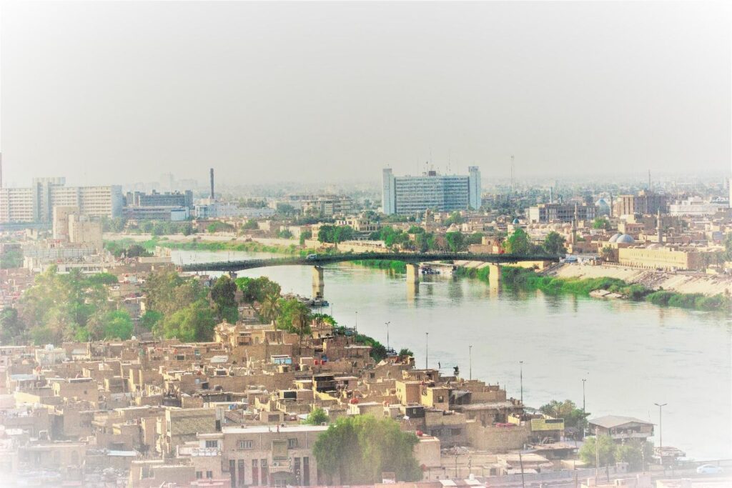 View of Baghdad with Tigris River